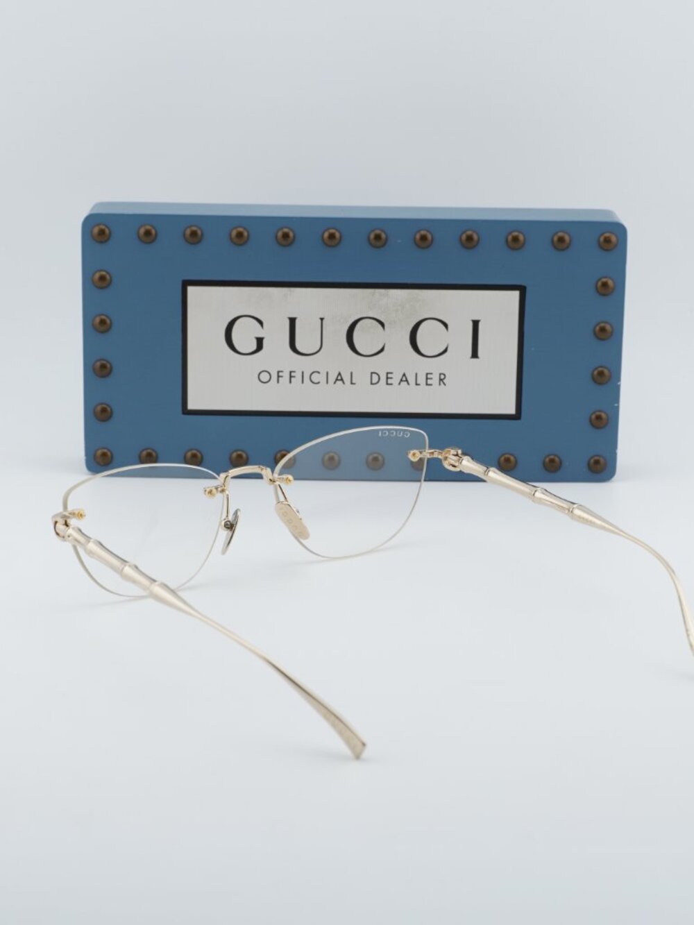 Gucci GG2063S 006 Cat Eye Sunglasses - Shiny Endura Gold/Clear - Picture 3 of 10